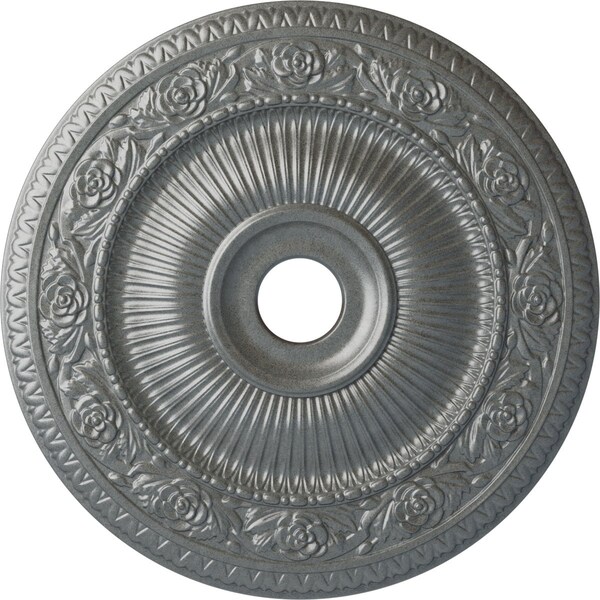 Ekena Millwork Logan Ceiling Medallion (Fits Canopies up to 6 1/8"), 24 1/4"OD x 3 7/8"ID x 2"P, Platinum CM24LO1PLS - main